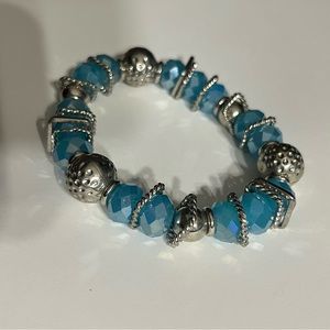 Teal blue silver bracelet